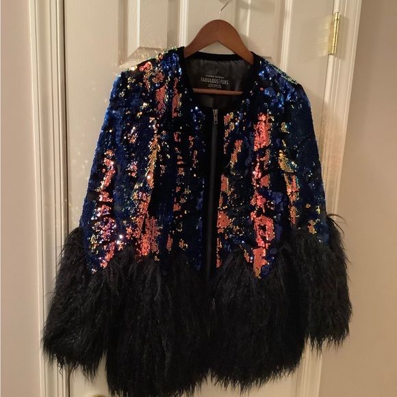 Fabulous Furs Sequin and Faux Fur Women's Jacket - Multicolor Size Medium - Picture 15 of 16